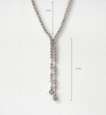 Moissanite Y Lariat Statement Back s925 Sterling Silver Back Necklace | Mix Mix Style [Hot Seller]-Mix MIx Style