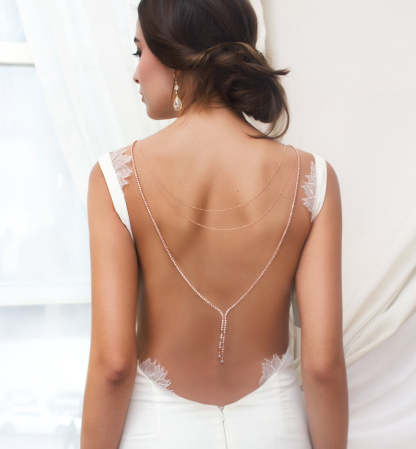 Moissanite Y Lariat Statement Back s925 Sterling Silver Back Necklace | Mix Mix Style [Hot Seller]-Mix MIx Style