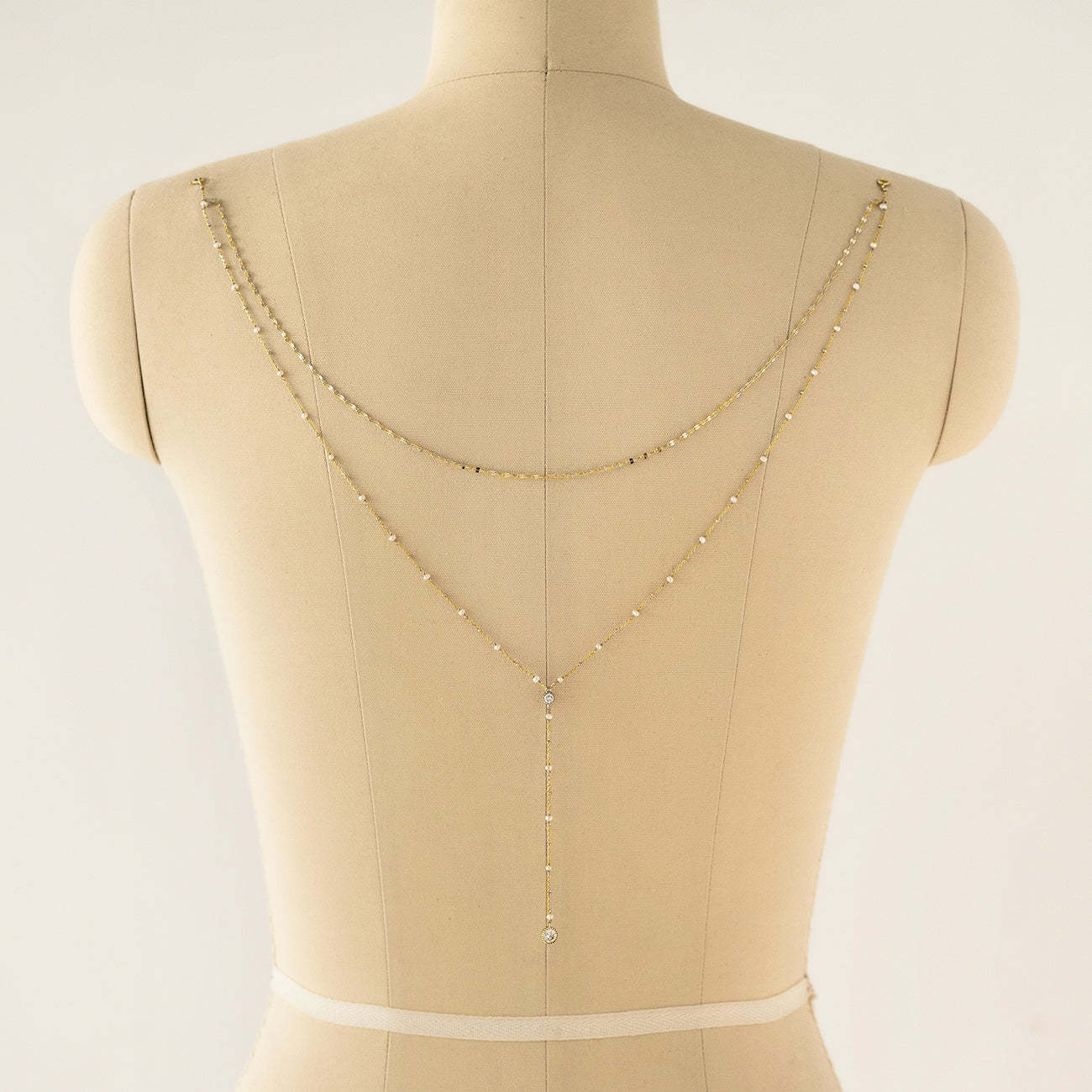 Dainty Akoya Pearl Y Lariat  Back Necklace | Mix Mix Style [Hot Seller]-Mix MIx Style