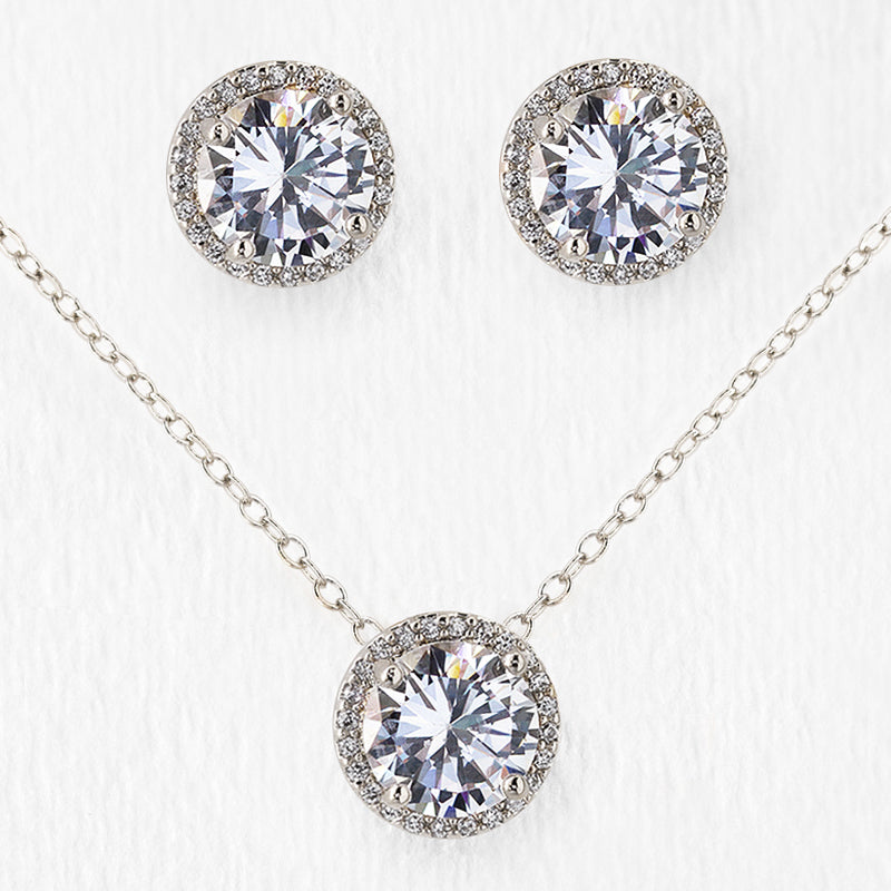 Round Pendant 18K White Gold Necklace | Mix Mix Style [Hot Seller]-Mix MIx Style