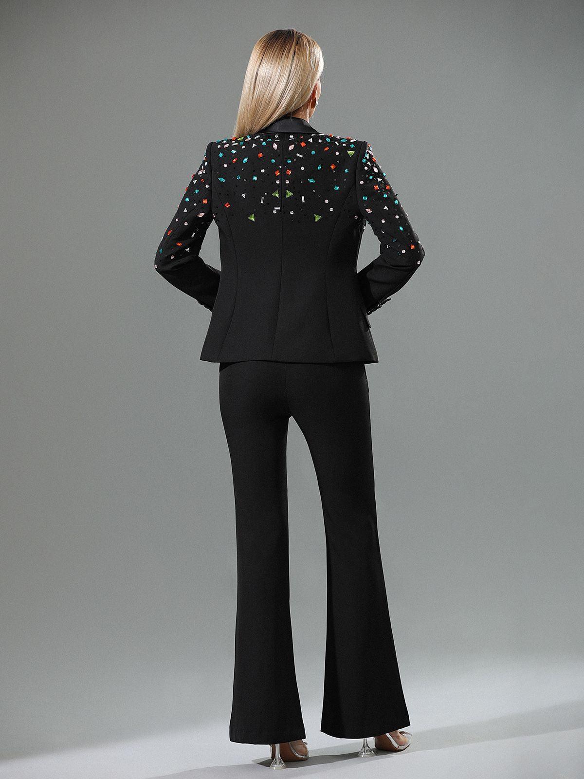 Black Embellished Blazer Set | Mix Mix Style [Hot Seller]-Mix MIx Style
