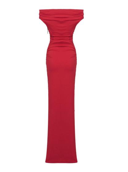 Red Off Shoulder Split Maxi Dress | Mix Mix Style [Hot Seller]-Mix MIx Style