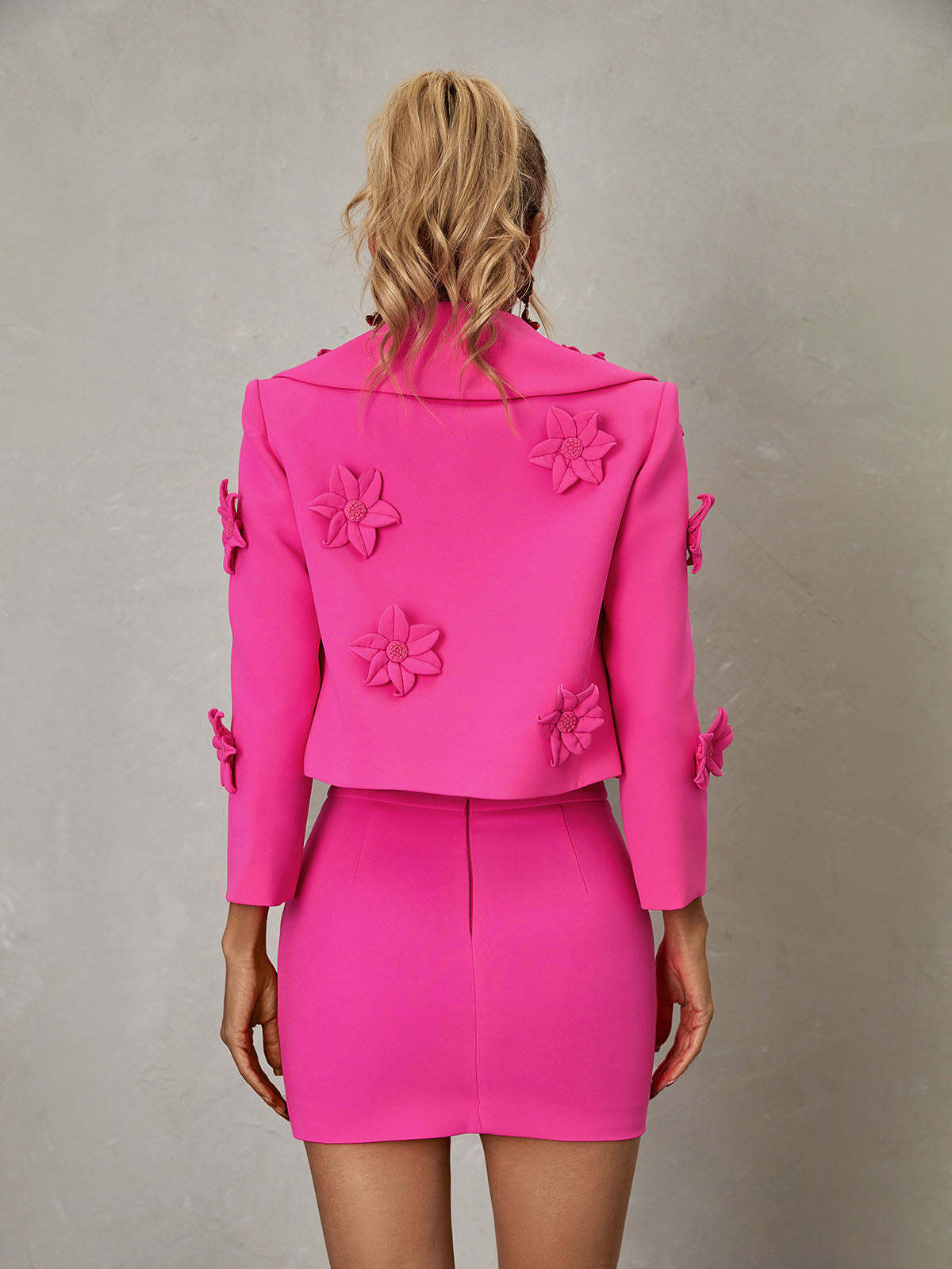 Nylah Flower Blazer Skirt Set-Mix MIx Style