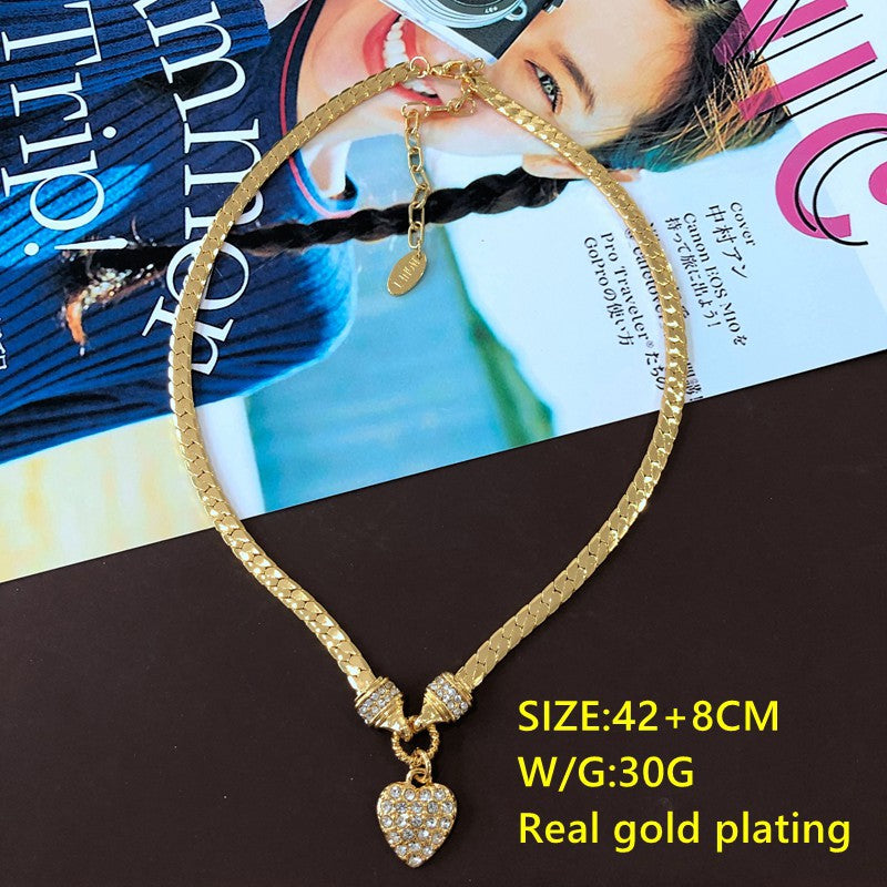Golden Vintage Retro Pendant Akoya Pearls & Diamonds Luxury 18k Vermeil Gold Plated Necklace Jewelry | Mix Mix Style-Mix MIx Style