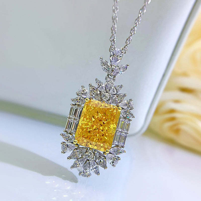 Moissanite Diamond  Soft Cushion Necklaces Jewelry 18K White Gold Plated Mix Mix Style [Hot Seller]-Mix MIx Style