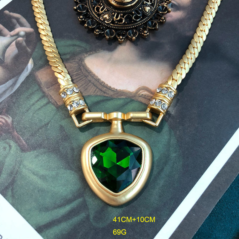 Minimalist Vintage Pendant Pear Cut Diamond Luxury 18k  Vermeil Gold Plated Necklace Earrings Jewelry Set | Mix Mix Style-Mix MIx Style