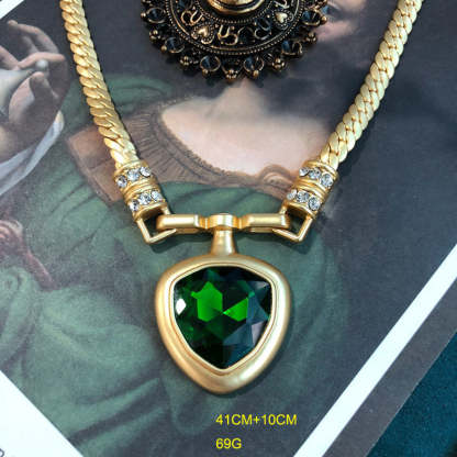 Minimalist Vintage Pendant Pear Cut Diamond Luxury 18k  Vermeil Gold Plated Necklace Earrings Jewelry Set | Mix Mix Style-Mix MIx Style