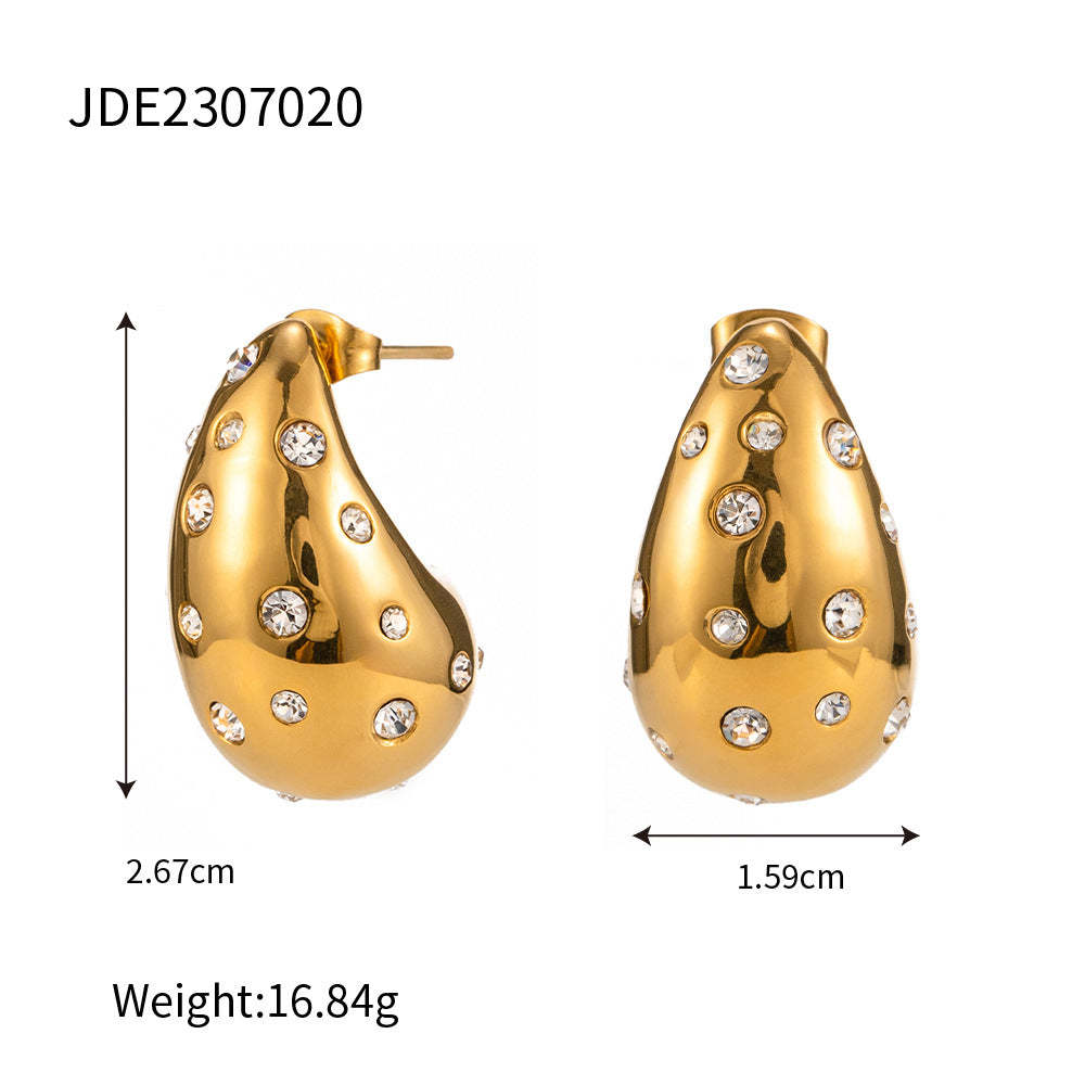 Wayer Drop Shaped Moissanite Diamonds Elegant 18k Vermeil Gold Plated Retro Drop Earrings | Mix Mix Style-Mix MIx Style