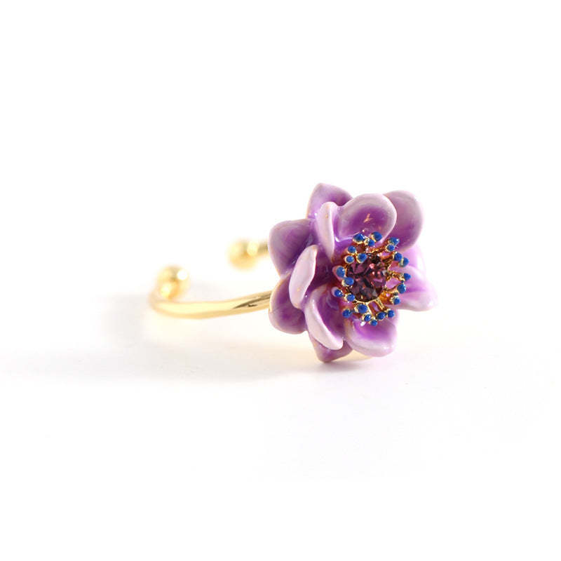 Purple & Blue Trendy Moi 18k White/Vermeil Gold Plated Luxurious Open 