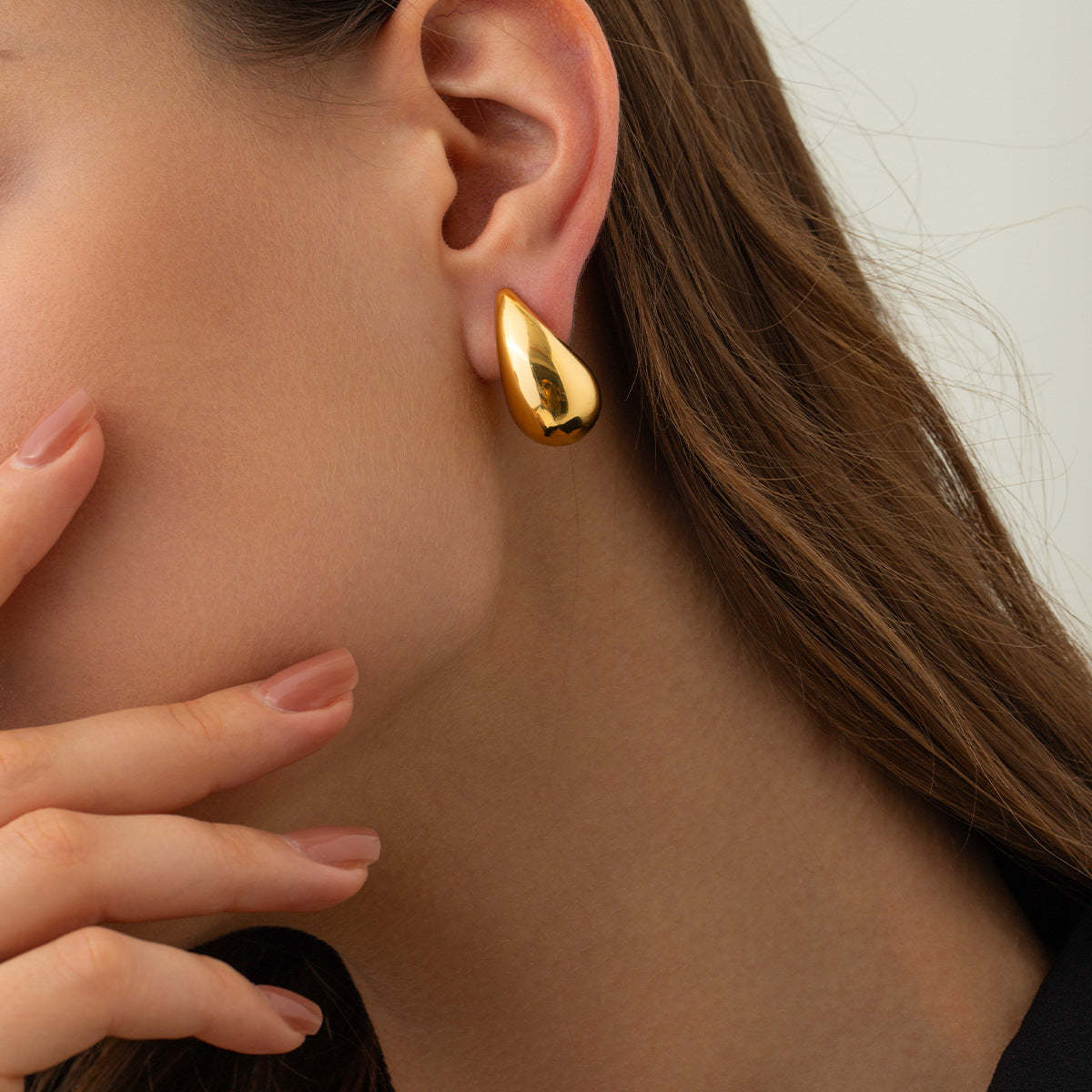 Minimalist Water Drop Shaped Elegant 18k Vermeil/White Gold Plated Stud Earrings | Mix Mix Style-Mix MIx Style