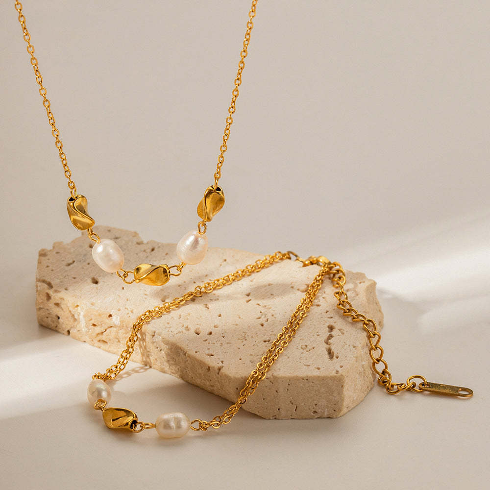 Retro 18K Gold Plated Chain Akoya Pearl Bracelet | Mix Mix Style [Hot Seller]-Mix MIx Style