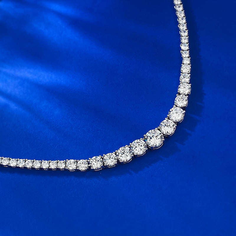 White Retro Classic Round Cut Diamonds Luxury 18k White Gold Plated Choker Necklace Jewelry | Mix Mix Style-Mix MIx Style