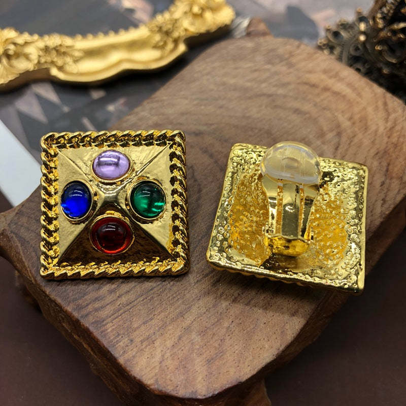 Multicolor Retro Timeless Akoya Pearls Moissanite Diamonds Elegant 18k Vermeil Gold Plated Stud Earrings | Mix Mix Style-Mix MIx Style