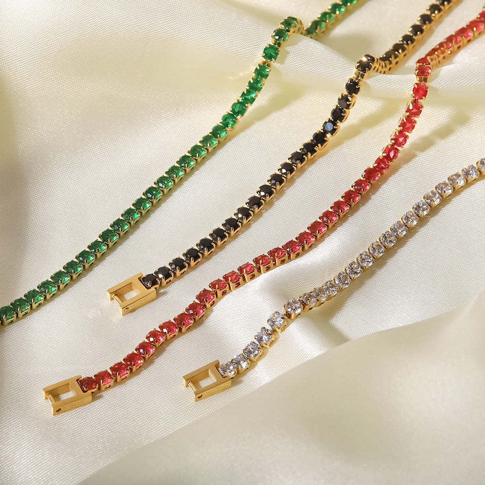 Colorful Moissanite Diamonds 14K Gold Plated Bracelets | Mix Mix Style-Mix MIx Style