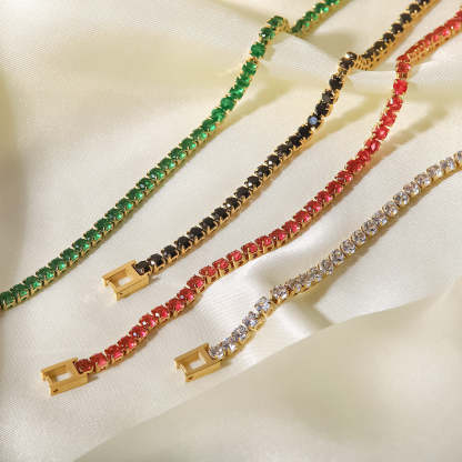 Colorful Moissanite Diamonds 14K Gold Plated Bracelets | Mix Mix Style-Mix MIx Style