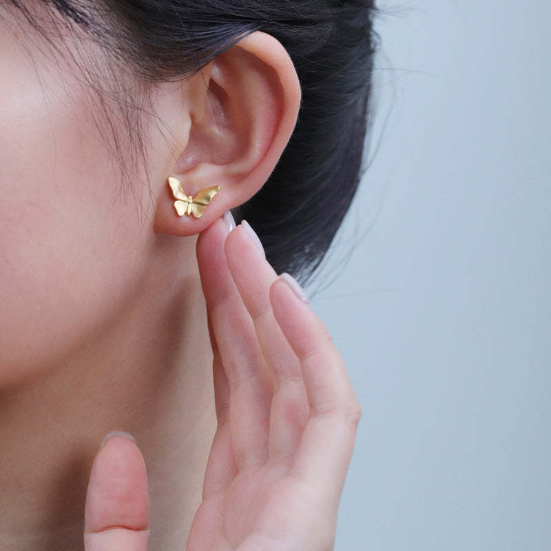 Looking for the original butterfly pure silver beautiful natural fresh forest cute playful butterfly small earrings-Mix MIx Style