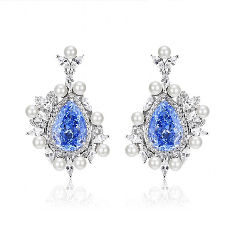 Pear Shape Sapphire Drop Moissanite Diamond 3ct Earrings [Hot Selling]-Mix MIx Style