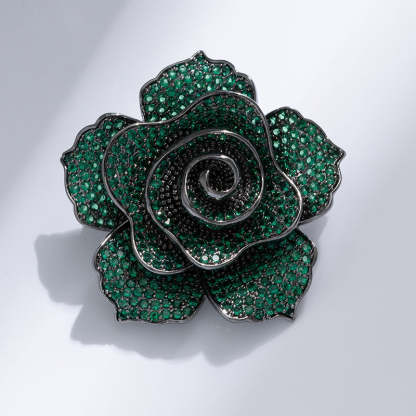 Xiliang Concubine Xiaohongshu recommends high-end heavy industry three-dimensional small fragrance style retro camellia brooch copper zircon-Mix MIx Style