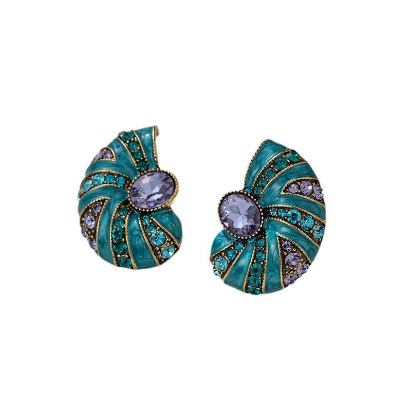 Vintage medieval earrings for women retro color oil drop palace style earrings new Chinese style French temperament earrings-Mix MIx Style
