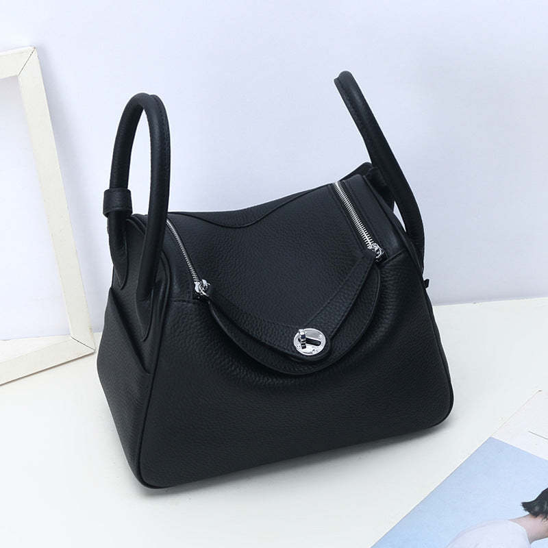 Cross-border foreign trade first layer cowhide pillow bag fashionable and versatile soft leather shoulder handbag genuine leather large capacity medicine box bag-Mix MIx Style