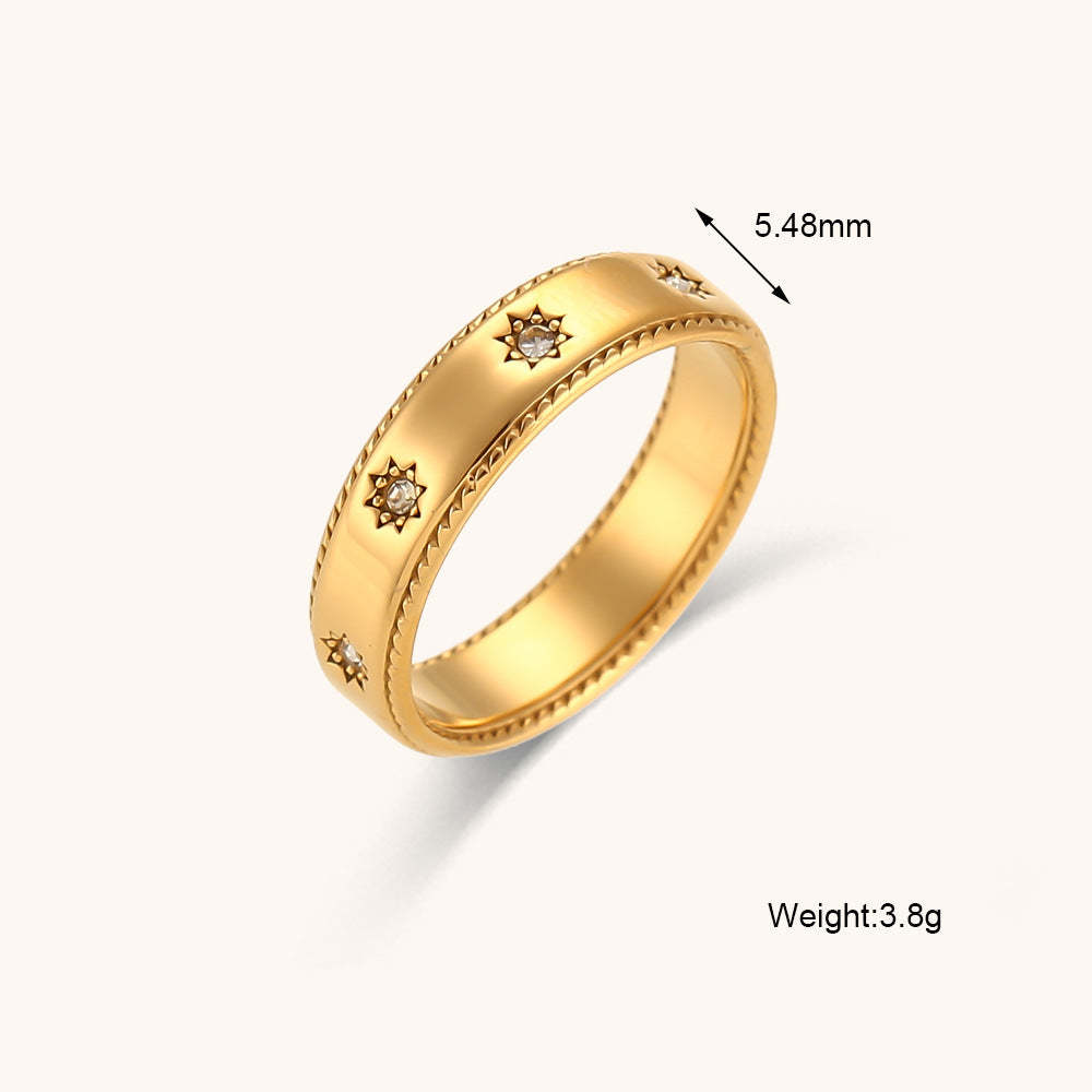 Antique Differents Styles Retro Thick White Diamonds Elegant Luxury 18k Vermeil Gold Plated Ring Jewelry | Mix Mix Style-Mix MIx Style