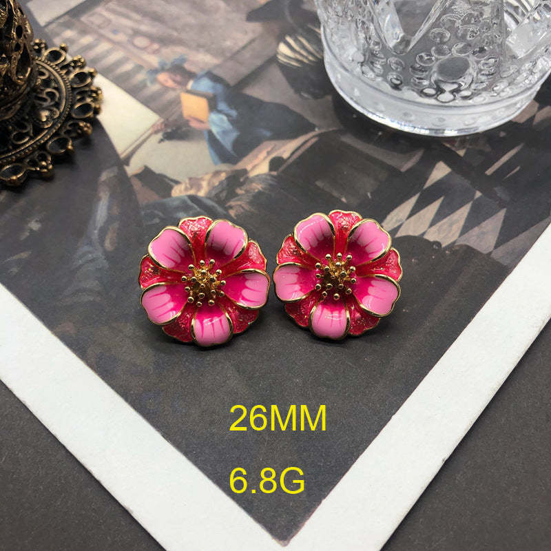 Purple - Pink - Orange Trendy  Summer Elegant 18k Vermeil Gold Plated Stud Earrings | Mix Mix Style-Mix MIx Style