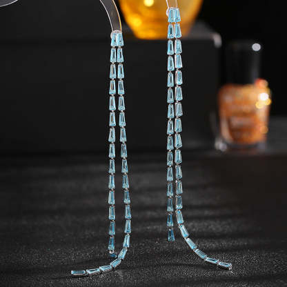 s925 silver needle Korean fashion earrings trendy face modification niche designer zircon super long tassel earrings-Mix MIx Style