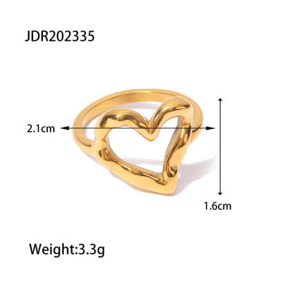 French ring female design niche ins blogger same style hammer pattern love light luxury titanium steel gold-plated non-fading ring-Mix MIx Style