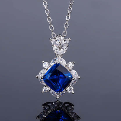 New S925 silver jewelry simulated colorful treasure square simple daily style suit for women 9*9-7*7-Mix MIx Style