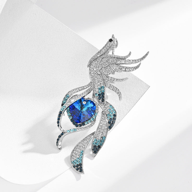 New Phoenix Flying High-end Brooch Atmospheric Pin Corsage Coat Wedding Accessories Female Packaging Box Send Mom-Mix MIx Style