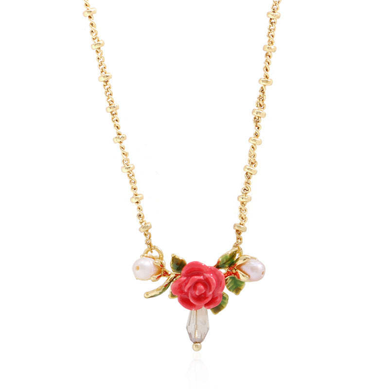 Red Aesthetic Cute Dazzling Embellished Trendy Akoya Pearl Moissanite 