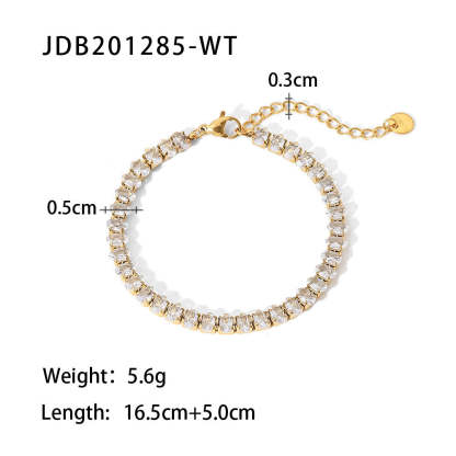 Moissanite Diamonds 18K Gold Plated and Silver Chain Bracelet | Mix Mix Style [Hot Seller]-Mix MIx Style