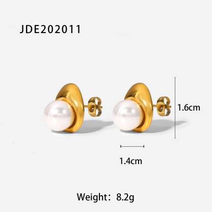 Classic Timeless White Akoya Pearls & Moissanite Diamonds Elegant 18k Vermeil Gold Plated Hoop/Drop Earrings | Mix Mix Style-Mix MIx Style