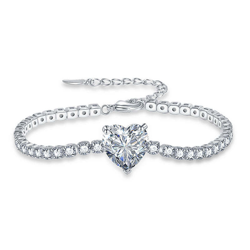 Dazzling Blue - Pink - Blue Timeless Heart Cut Moissanite Diamond Luxu