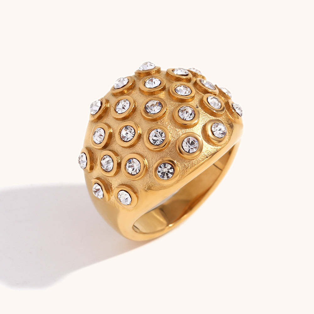 Antique Embellished Retro Colorful Diamonds Luxury 18k Vermeil Gold Plated Ring Jewelry | Mix Mix Style-Mix MIx Style