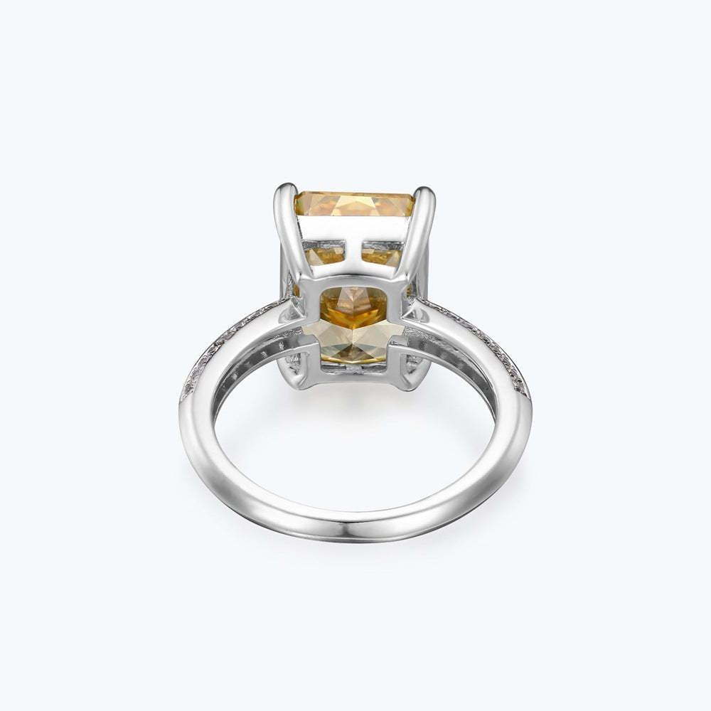 Elegant Yellow Cushion Cut Moissanite Diamond 4.5ct 18k White Gold Engagement Ring | Mix Mix Style-Mix MIx Style