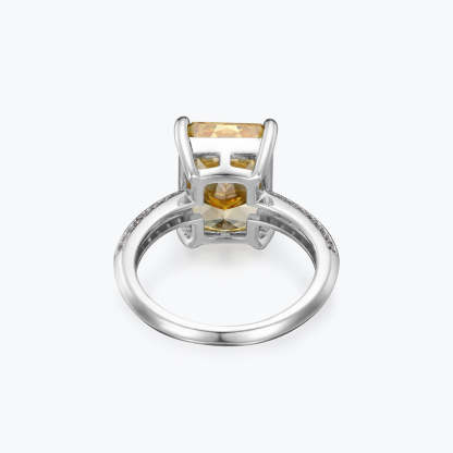 Elegant Yellow Cushion Cut Moissanite Diamond 4.5ct 18k White Gold Engagement Ring | Mix Mix Style-Mix MIx Style