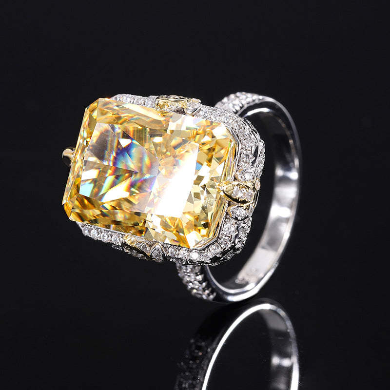 Douyin's best-selling high carbon diamond square geometric women's earrings 8*10 pendant ring 12*16S925 silver-Mix MIx Style