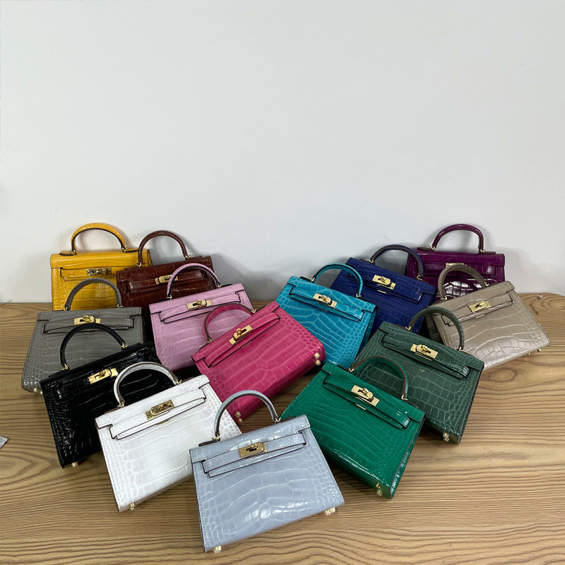 High-quality crocodile pattern Kelly bag second generation mini handbag  messenger Handbags | Mix Mix Style [Hot Seller]-Mix MIx Style