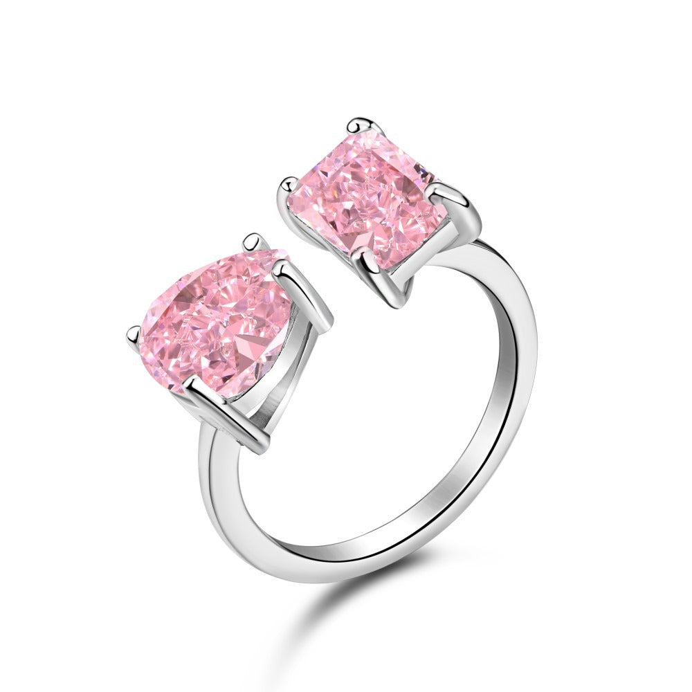 Open Double White Pear Cut Moissanite Diamond 3ct 18k White Gold Plated Engagement Ring | Mix Mix Style-Mix MIx Style