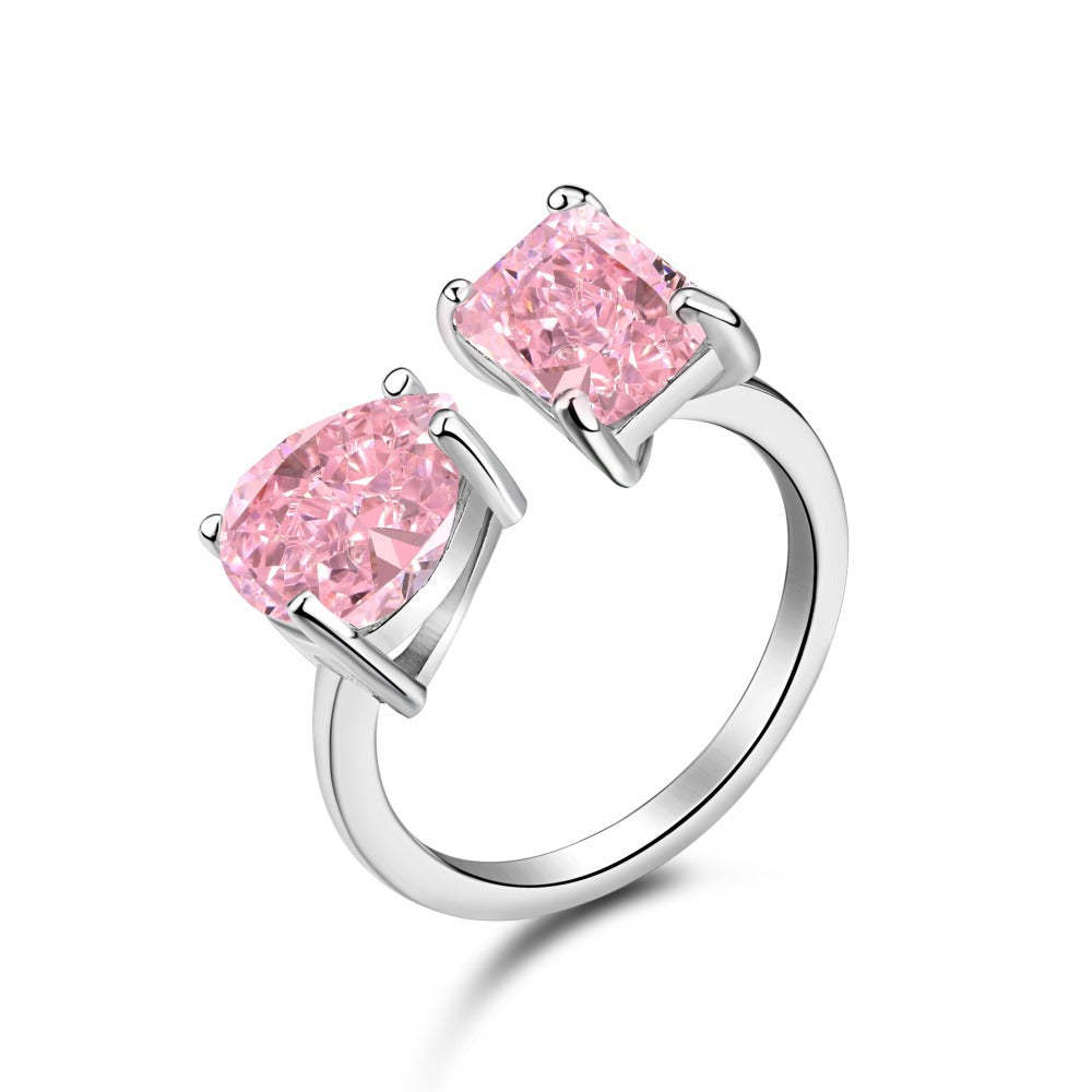 Open Double White Pear Cut Moissanite Diamond 3ct 18k White Gold Plated Engagement Ring | Mix Mix Style-Mix MIx Style