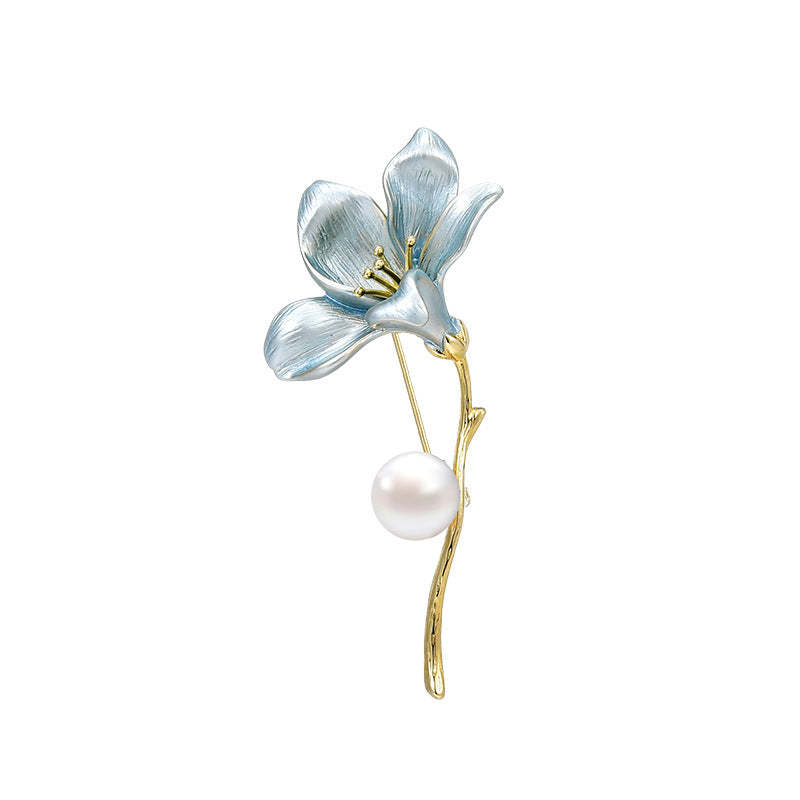 Chinese style, cool and elegant, exquisite and versatile, high-end freshwater pearl magnolia coat brooch-Mix MIx Style