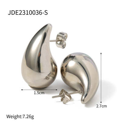 Minimalist Water Drop Shaped Elegant 18k Vermeil/White Gold Plated Stud Earrings | Mix Mix Style-Mix MIx Style