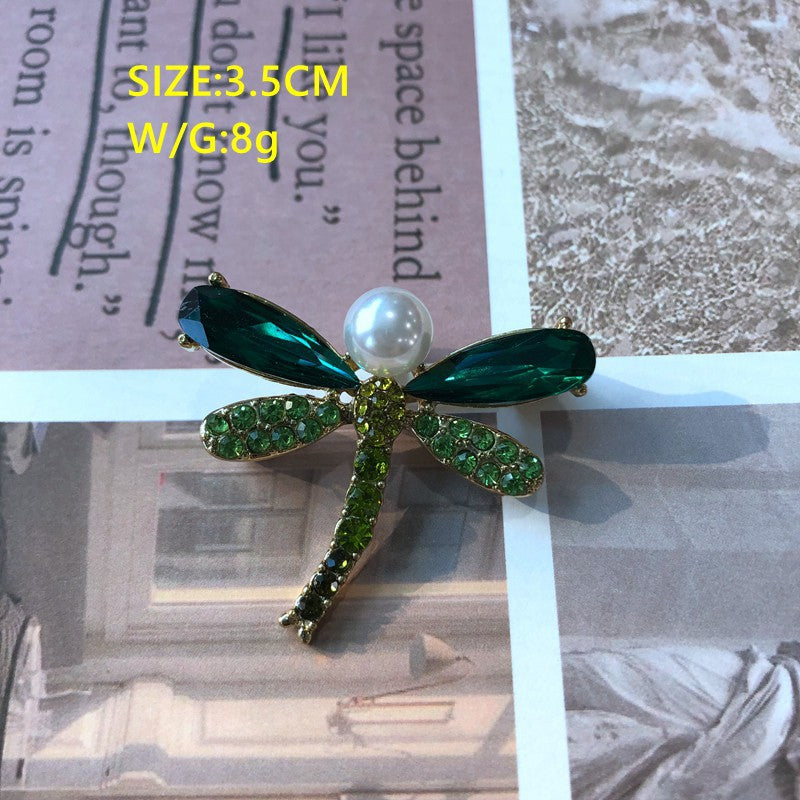 Cute colorful  diamond pearl elegant  glaze pin brooch bird, cat, elephant, dragonfly | Mix Mix Style [Hot Seller]-Mix MIx Style