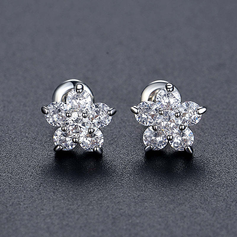 Stars Classic Trendy White Moissanite Diamonds Elegant 18k White Gold 