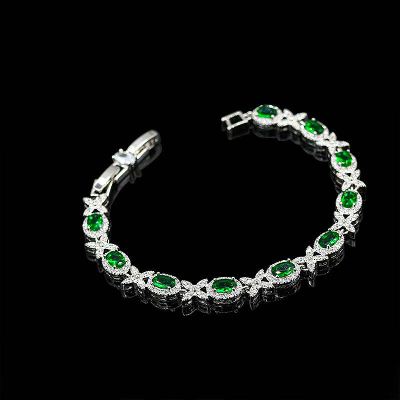 2023 new Korean version of casual versatile zircon bracelet girls niche flower light luxury exquisite ins jewelry wholesale-Mix MIx Style