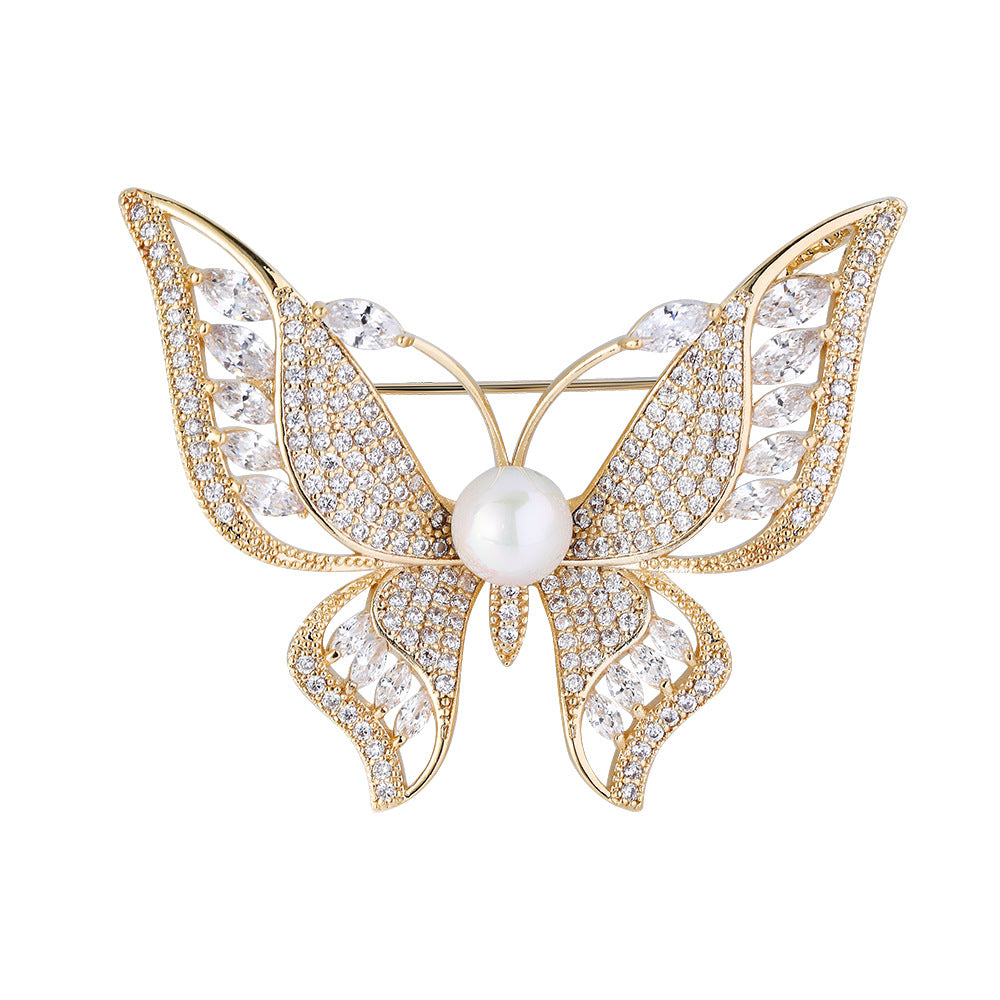 Luxurious and luxurious anti-exposure butterfly brooch, high-end corsage, clothing accessories, simple pins, wholesale one-piece drop shipping-Mix MIx Style