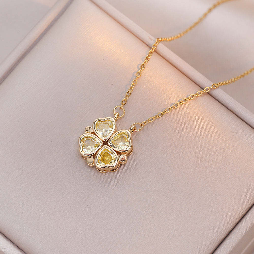 Colored gemstones necklace four-leaf flower necklace Mix Mix Style [Hot Seller]-Mix MIx Style