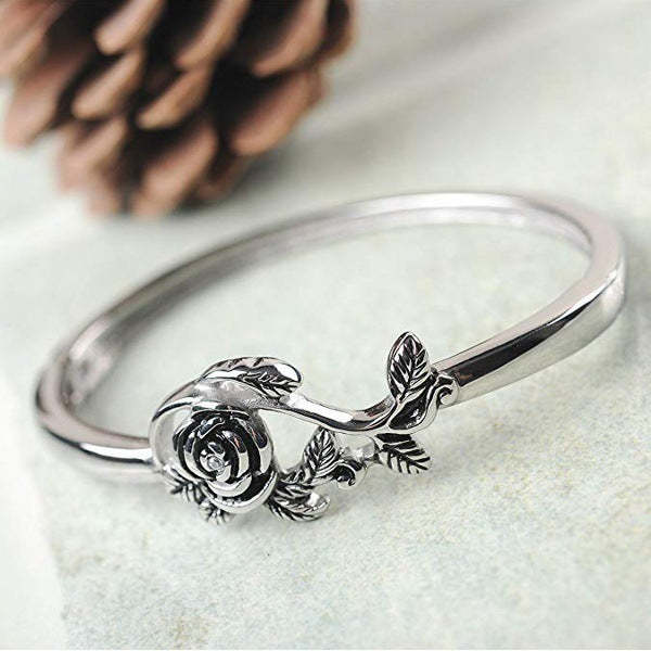 Silver Flower Rose Style Retro Classic Elegant Luxury 18k White Gold Plated Ring Jewelry | Mix Mix Style-Mix MIx Style