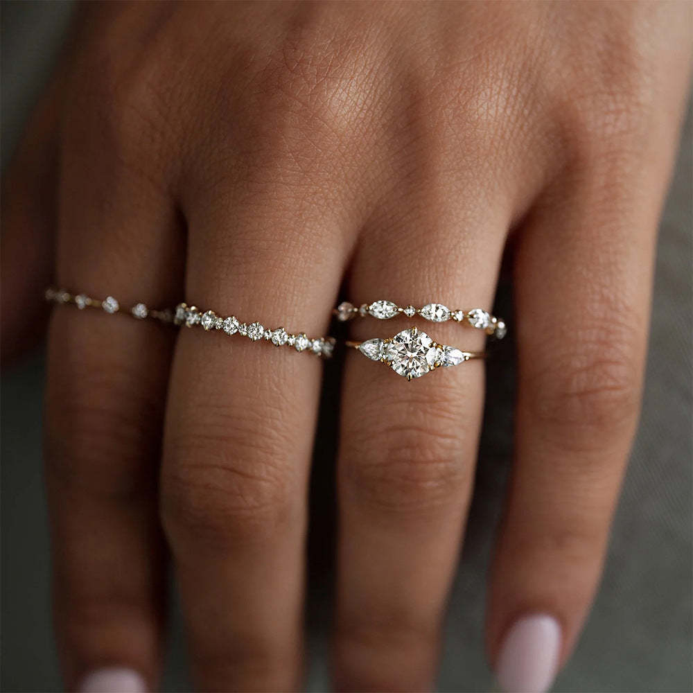 S925 Sterling Silver Luxury Square Moissanite Diamond Ring | Mix Mix Style-Mix MIx Style